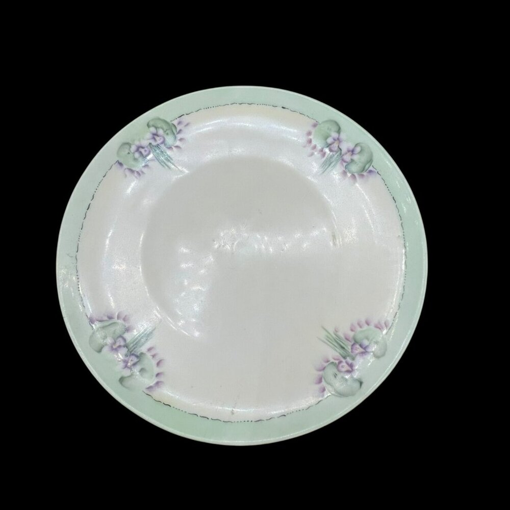 Antique 8in Hand Painted Bavarian China Plate Signed Ethel Thomas 1914 Excellent